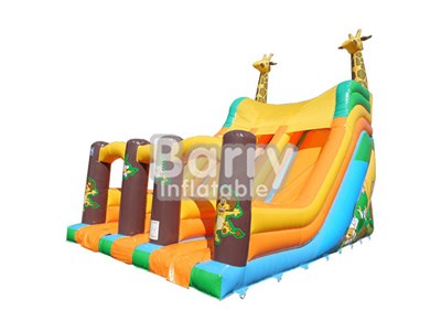 Children Size Yellow Kids Giraff Bouncy Slides For Sale BY-DS-075